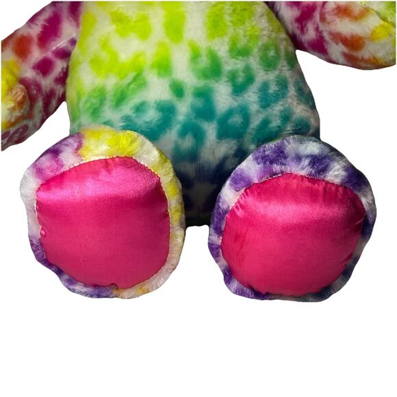 Build‎ A Bear Cat Plush Stuffed 17" Rainbow Cheetah Lisa Frank Collaboration - Picture 3 of 7